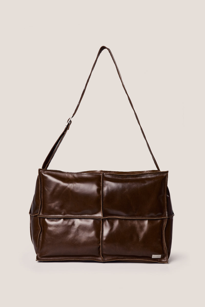 MM6 Maison Margiela Numeric Weekender Leather Bag - Brown