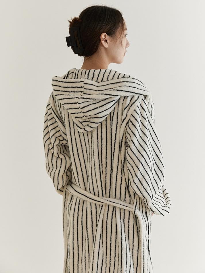 Inspecial Home Hooded Stripe Bath Robe | Garmentory