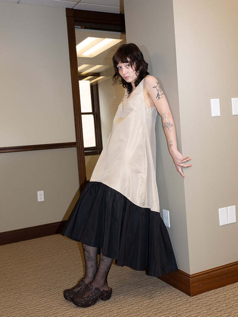 Chelsea Mak Lyon Dress - Champagne/Black