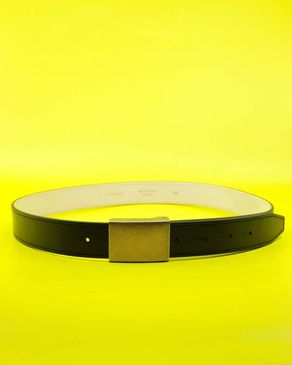 Lemaire Vintage Leather 30MM Clip Belt - Black | Garmentory