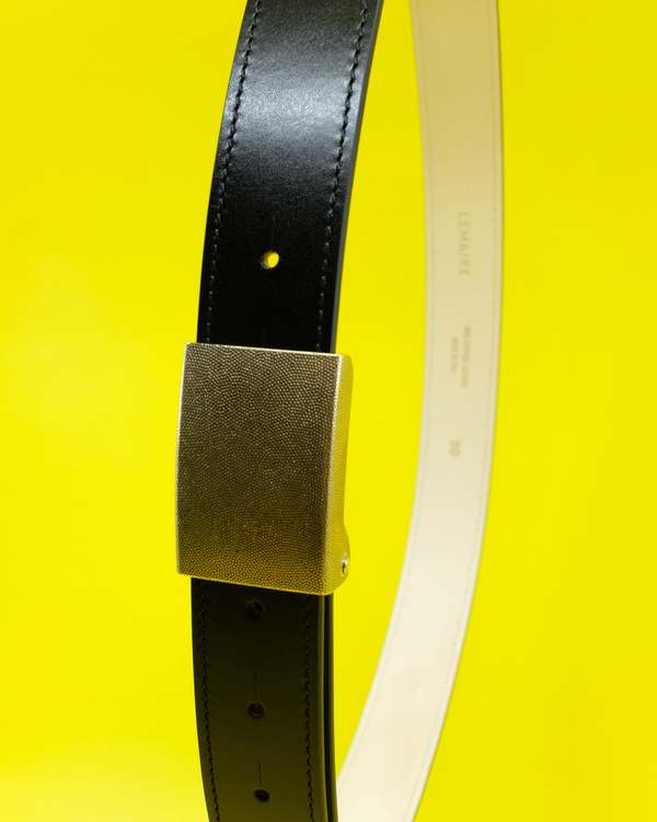 Lemaire Vintage Leather 30MM Clip Belt - Black | Garmentory