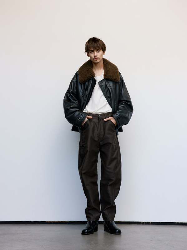 Lemaire Heavy Cotton Satin Twisted Workwear Pants - Dark Brown
