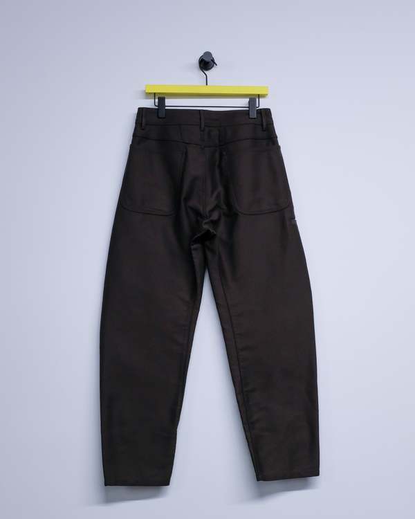 Lemaire Heavy Cotton Satin Twisted Workwear Pants - Dark Brown
