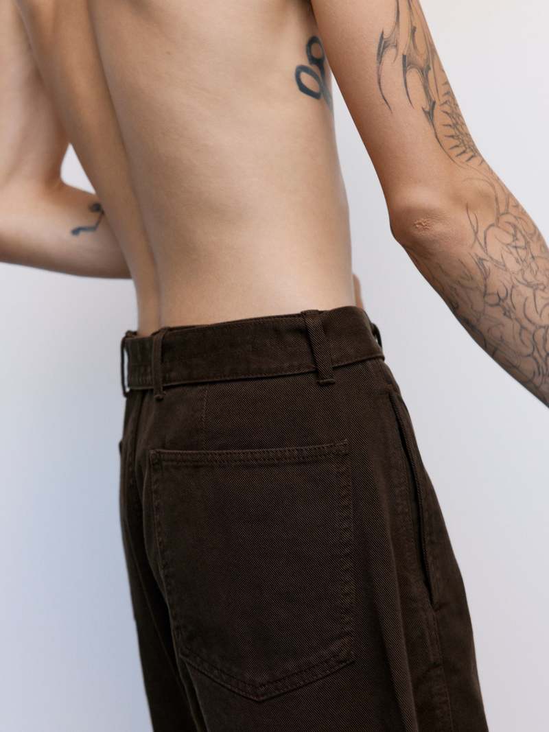 Lemaire Cotton Twisted Belted Pants - Espresso | Garmentory
