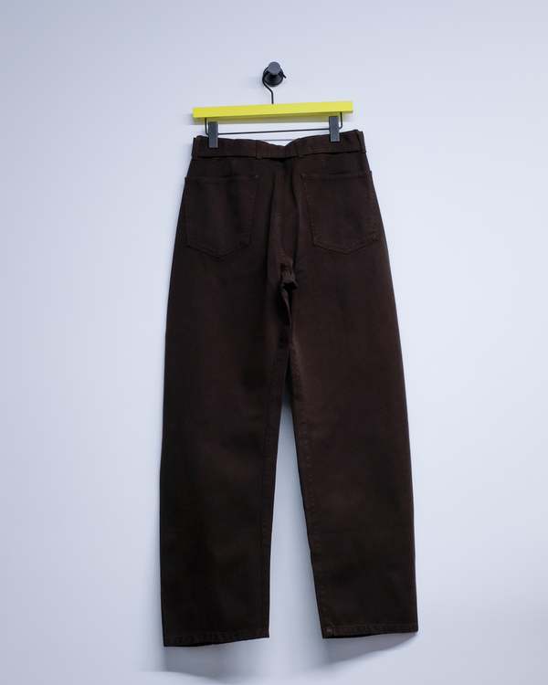 Lemaire Cotton Twisted Belted Pants - Espresso | Garmentory