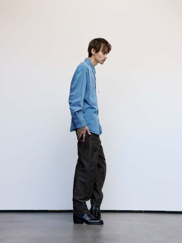 トップス LEMAIRE 24aw DENIM SHIRT WITH SNAPS Blue Snaps Denim Shirt by LEMAIRE on Sale