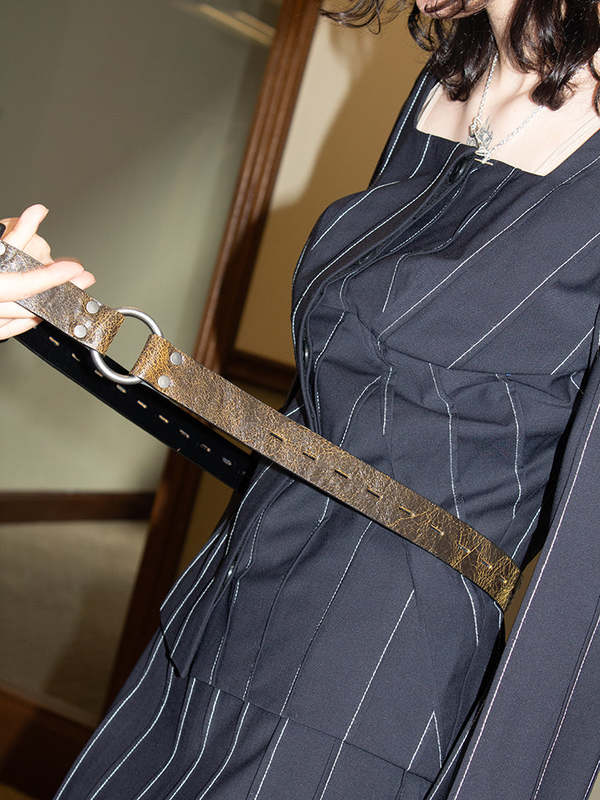 Martine Rose Bondage Belt - Black/Yellow Crackling | Garmentory