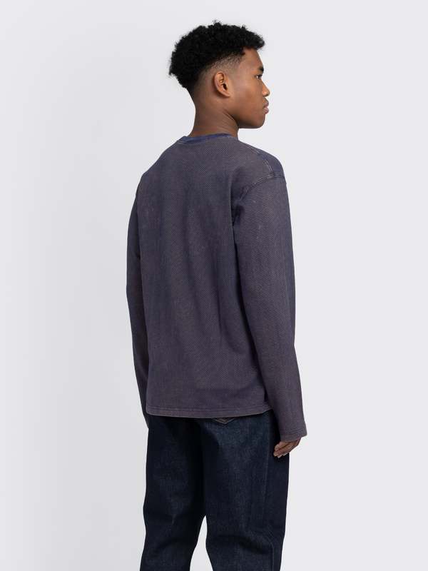 トップス STUSSY 2 TONE COTTON MESH CREW Stussy 2Tone Cotton Mesh LS Crew - Navy | Garmentory