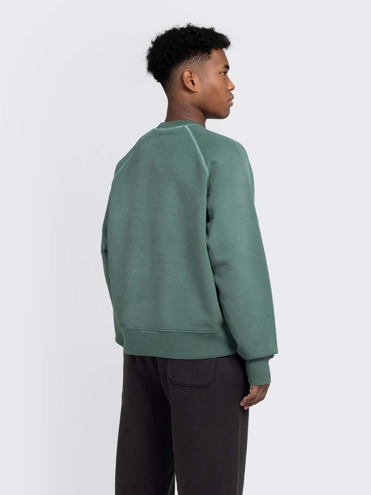 Stussy Overlock Varsity Raglan Crew - Pine | Garmentory
