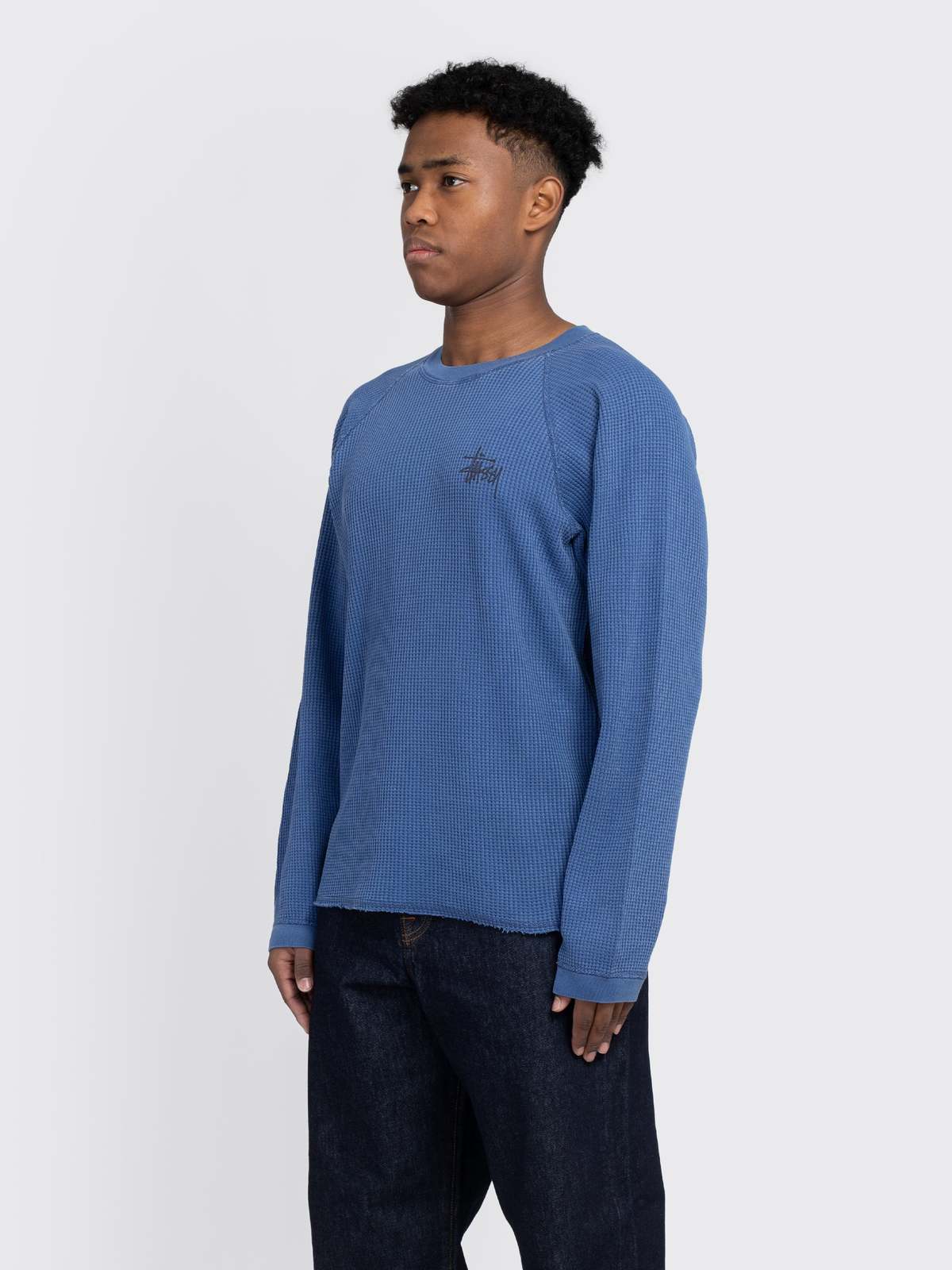 Stussy Raglan Thermal Basic Stock Crewneck Bone – LESS 17