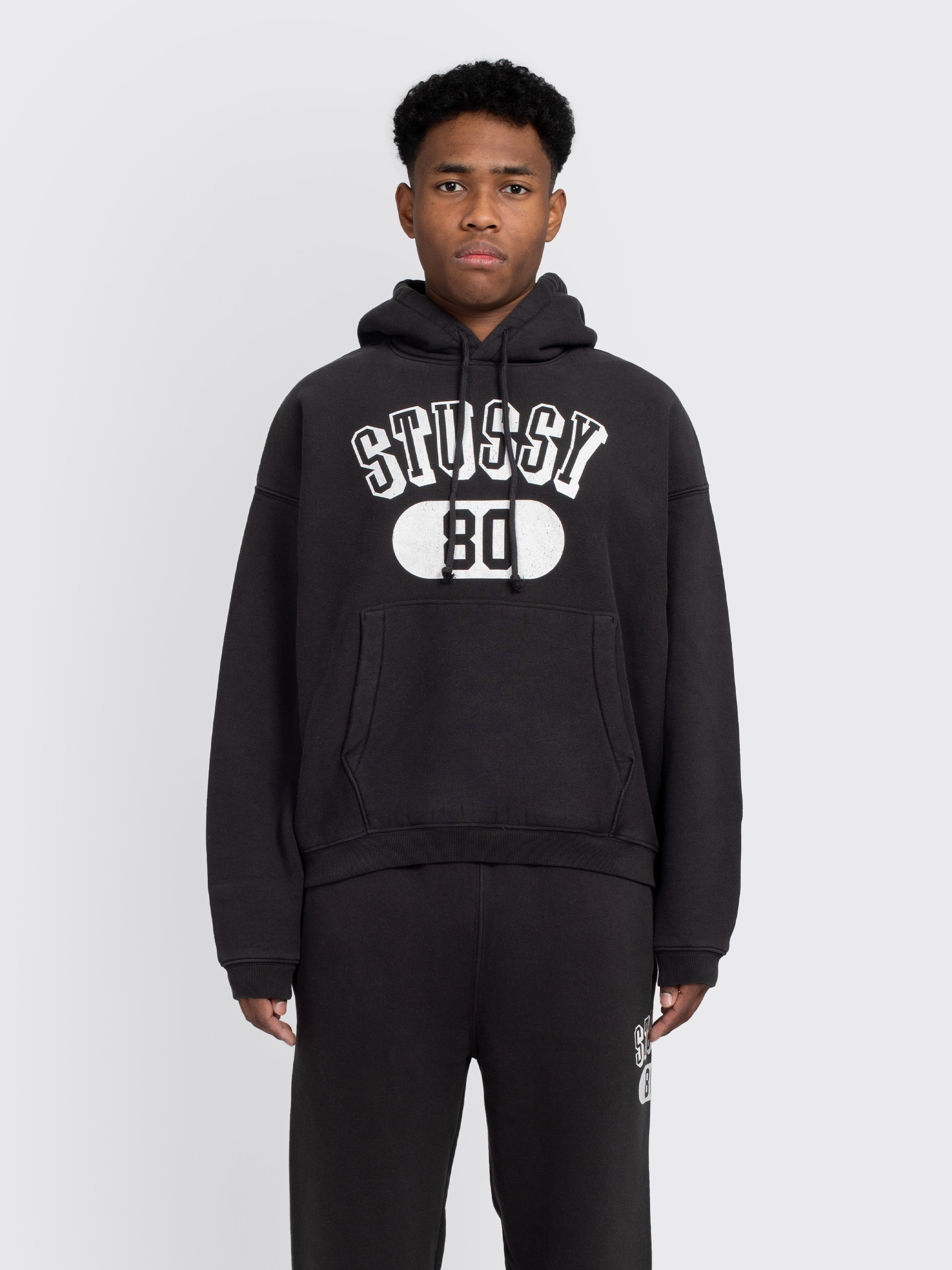 Stussy 80 Relaxed Hood - Washed Black | Garmentory