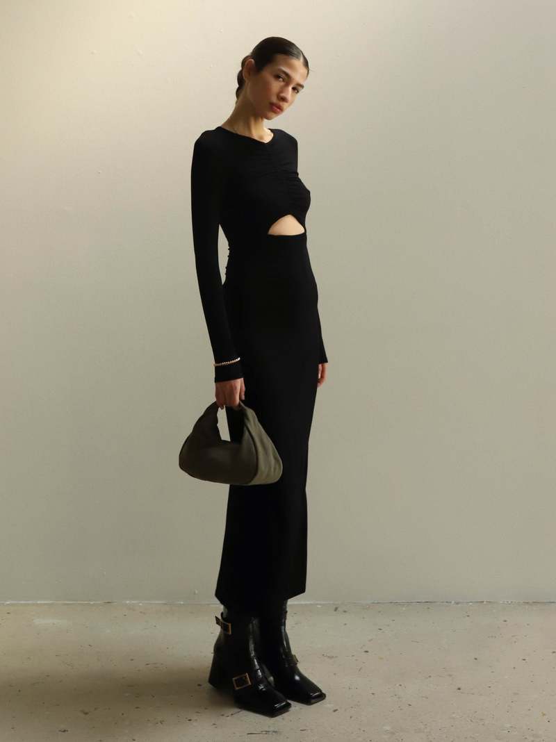 Sophie Rue Ruched Stella Dress - Black