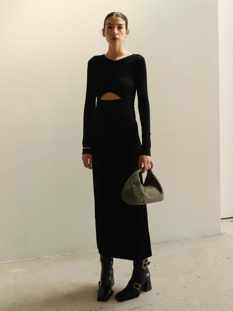 Sophie Rue Ruched Stella Dress - Black