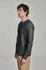 Delikatessen Collarless Carpenter Overshirt - Washed Grey Indigo - Thumbnail 4