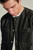 Delikatessen Collarless Carpenter Overshirt - Washed Grey Indigo - Thumbnail 7