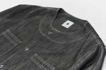 Delikatessen Collarless Carpenter Overshirt - Washed Grey Indigo - Thumbnail 8