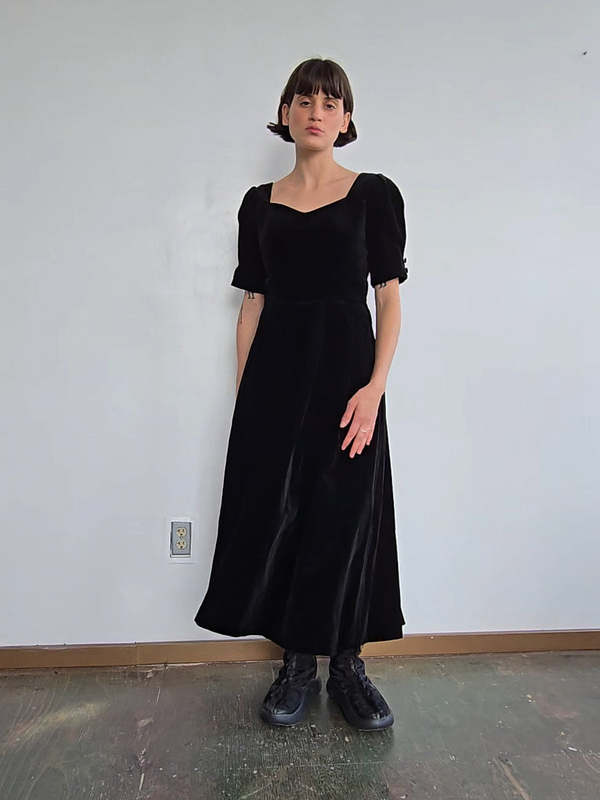 laura ashley black velvet dress Vintage black velvet dress by Laura Ashley