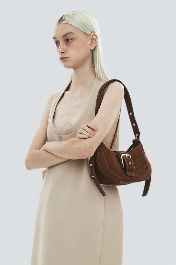 OSOI Nubuck Hobo Brocle Bag - Brown | Garmentory