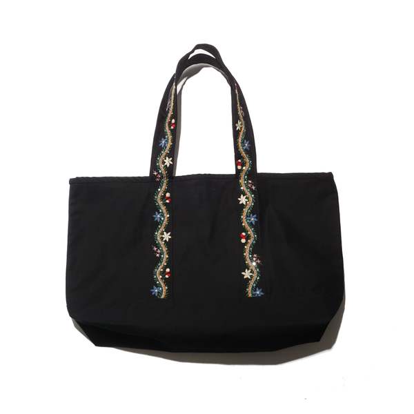 Bode Alpineflower Tote - Black | Garmentory