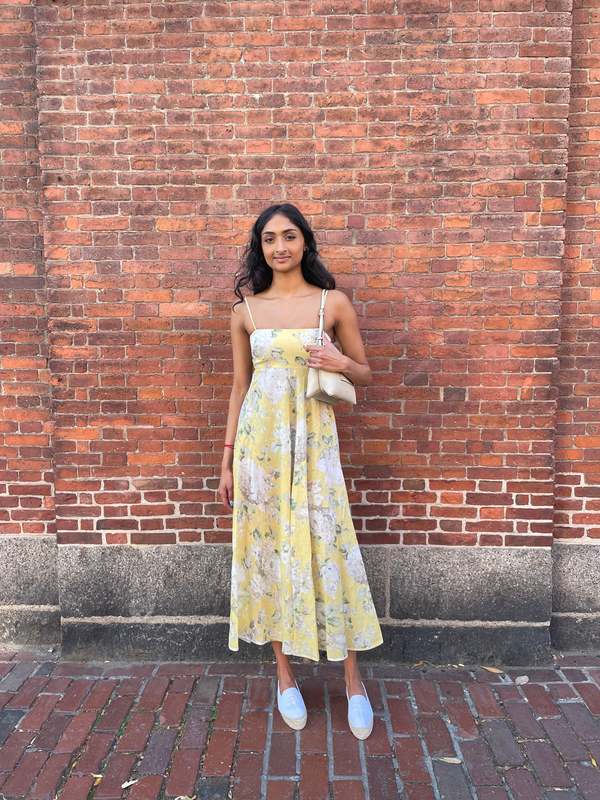 sachin and babi light blue dress Zimmermann Acacia Scallop Midi Dress Lilac Floral Spaghetti – Naked Pear main image 0