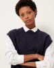 Sessun Fabinino Knit Vest - Ink Blue - Thumbnail 2