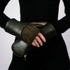 Aristide Lambskin / Fleece 1/2 Zip Mittens - Hunter/Kaki - Thumbnail 1