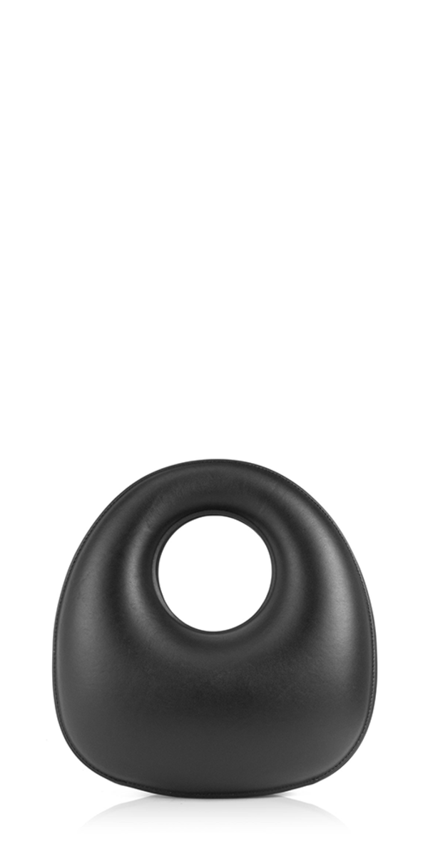 St. Agni Leather Shell Clutch - Black 