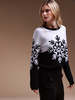 Minnie Rose Snowflake Reversible Pullover - Black/White - Thumbnail 1