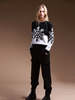 Minnie Rose Snowflake Reversible Pullover - Black/White - Thumbnail 4