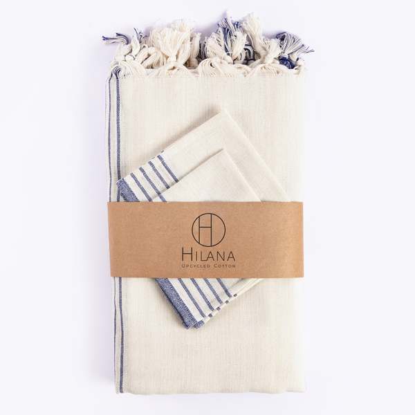 Eco Hilana Sustainable Kayseri Tablecloth Set - Blue