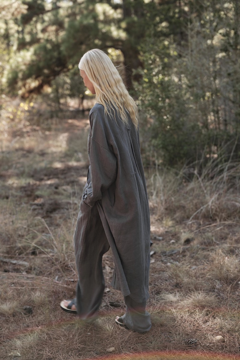 Mamene Florence Linen Shirt Dress - Agave