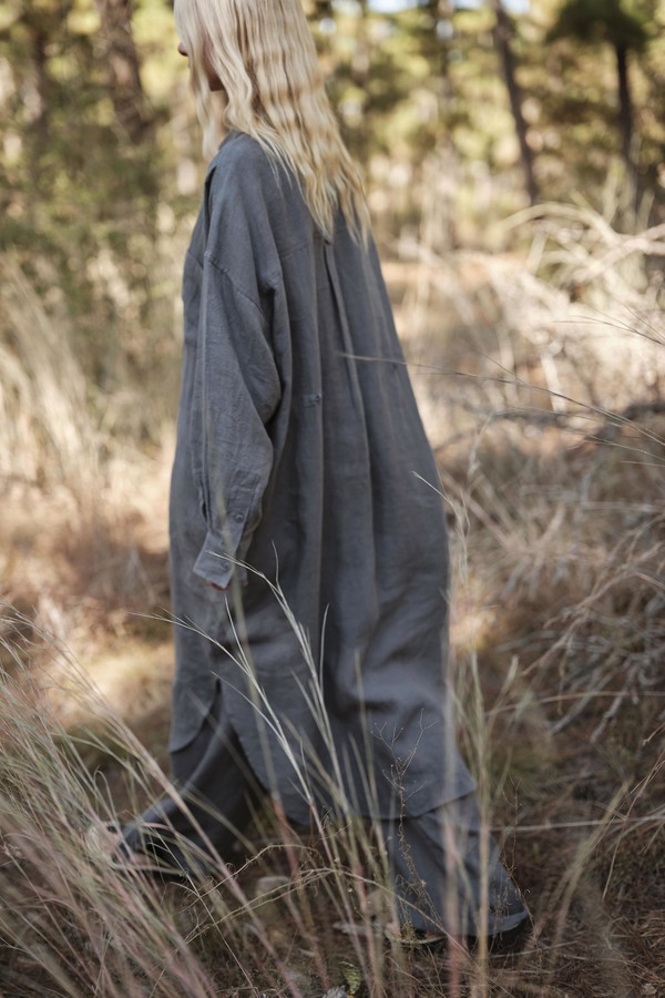 Mamene Florence Linen Shirt Dress - Agave