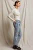 Perfect White Tee Jolie Rib L/S Crewneck - Sugar - Thumbnail 3