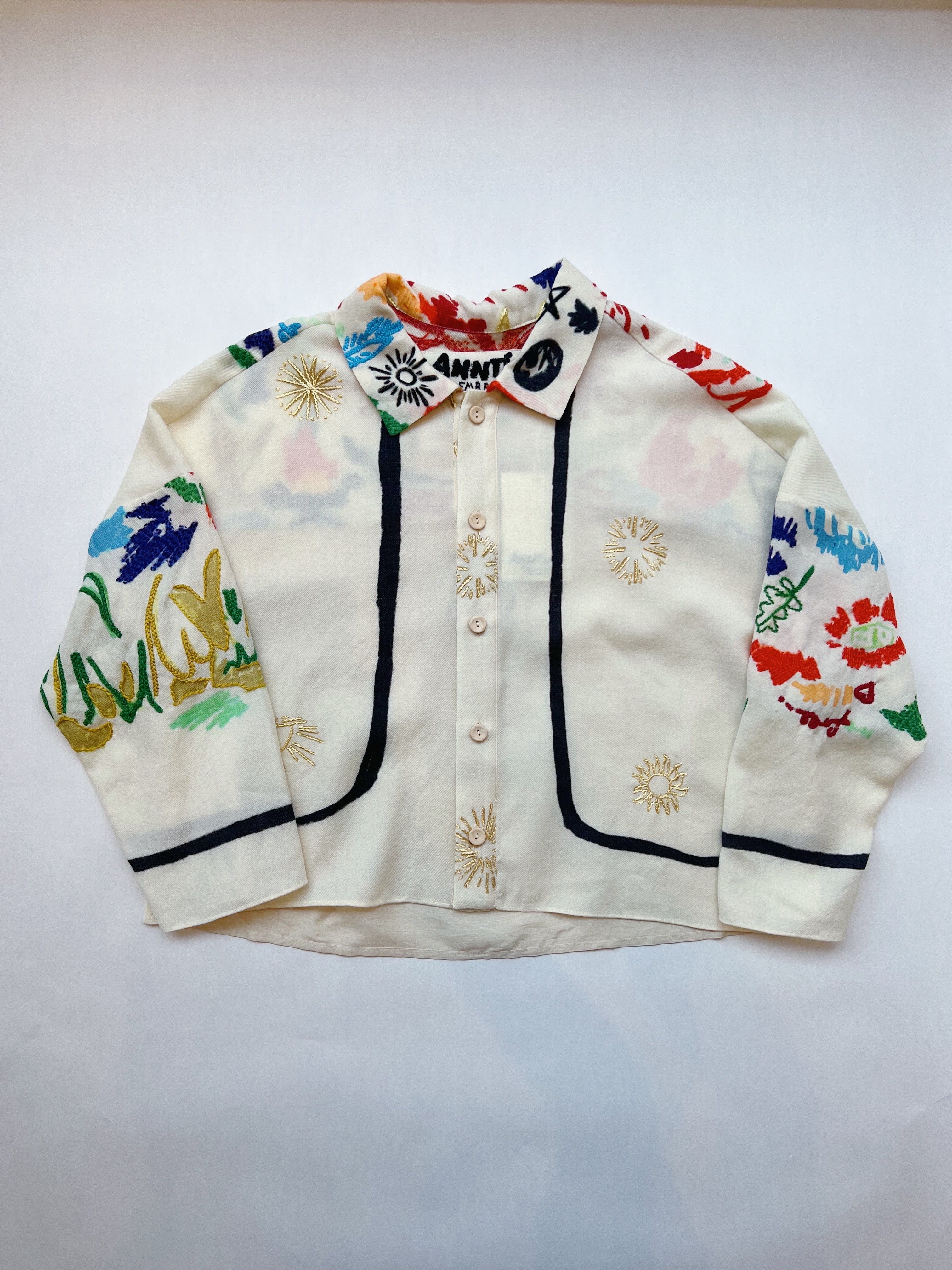 Anntian Hand Embroidered Wool Shirt Garmentory