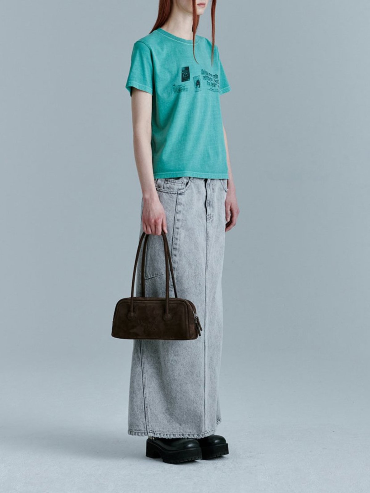 [Margesherwood] ☆/ SOFT BOSTON / hush nubuck Margesherwood rectangular soft Boston bag brown hush nubuck