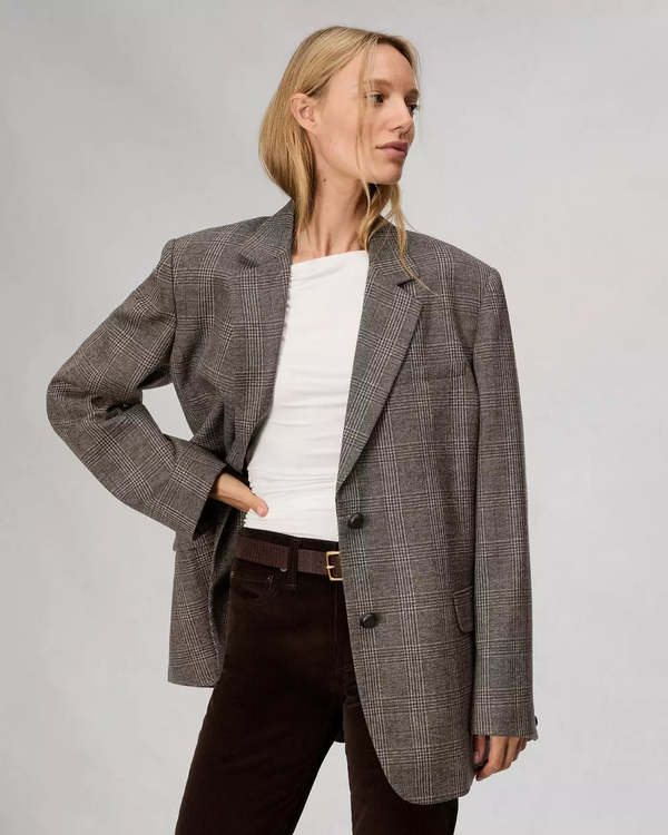 Rag Bone Lainey Italian Plaid Blazer Brown Plaid Garmentory