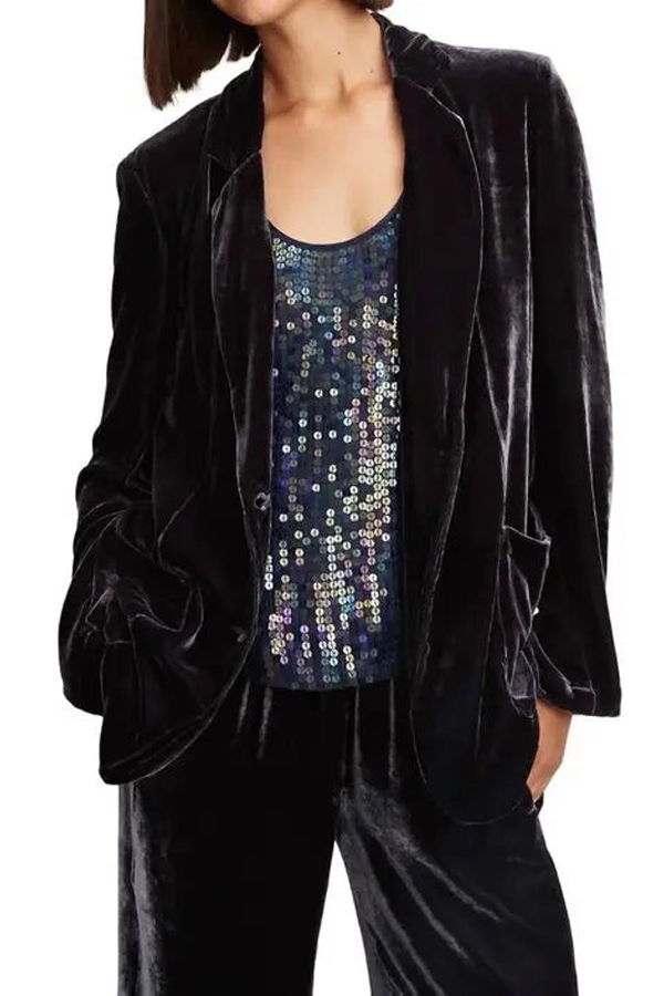 Velvet Kyla Silk Velvet Blazer