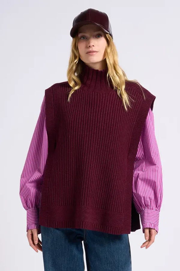 Suncoo Pacome Sweater Vest - Prune