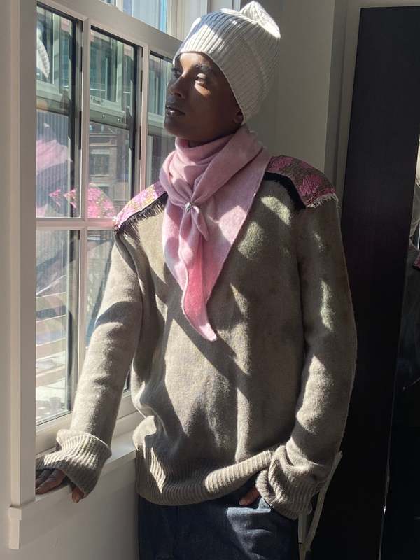 Yesaet Hirut Botanically Dyed Crewneck Sweater - Vintage Camo Botanical