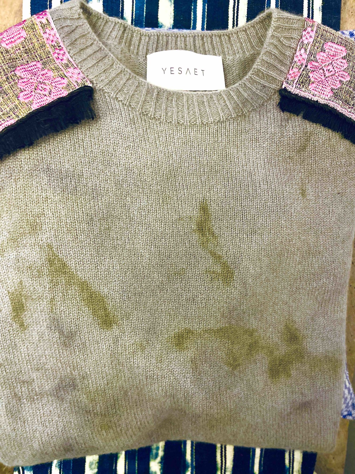Yesaet Hirut Botanically Dyed Crewneck Sweater - Vintage Camo Botanical - Image 2 of 5