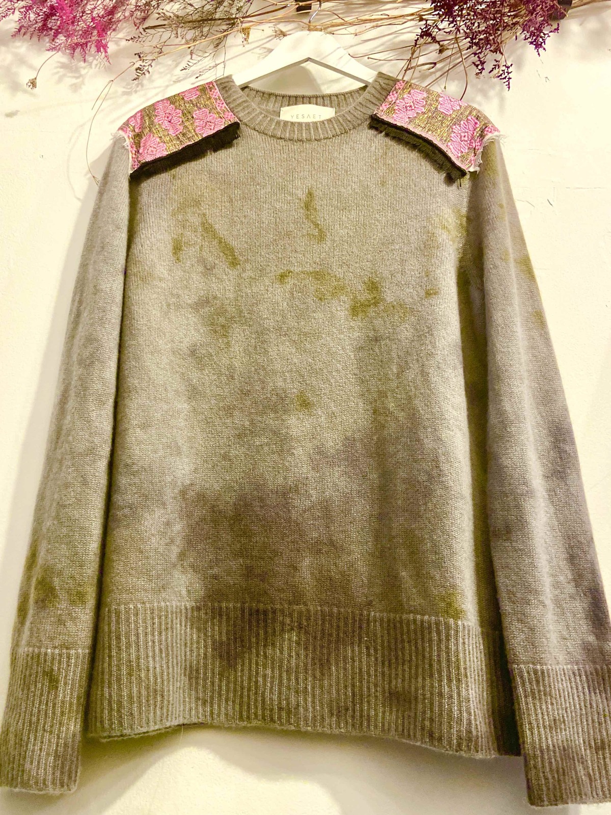Yesaet Hirut Botanically Dyed Crewneck Sweater - Vintage Camo Botanical - Image 4 of 5