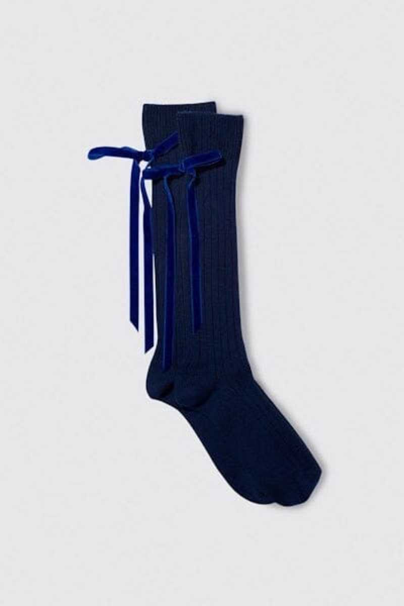 Maria La Rosa College Velvet Bow - Blue Maria La Rosa College Velvet Bow - Blue