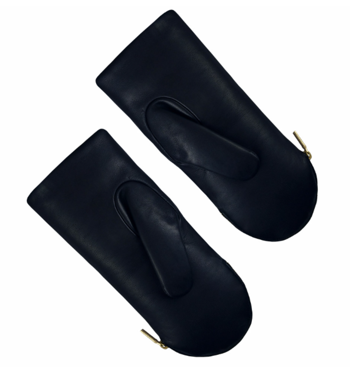 Aristide Lambskin / Rabbit Fur 1/2 Zip Mittens - Black