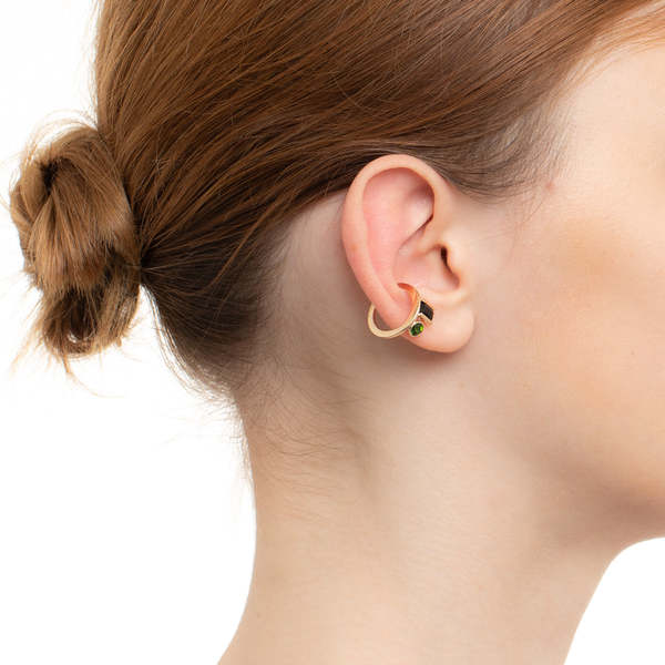 Hirotaka Onyx Chrome Diopside Ear Cuff - Gold