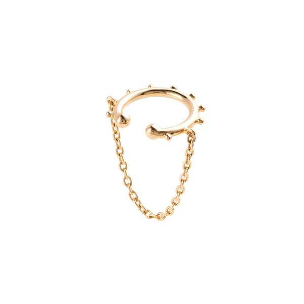 Hirotaka Sea Anemone Chain Ear Cuff - Gold