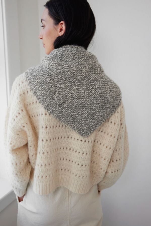 Wol Hide Handknit Neckerchief - Heather