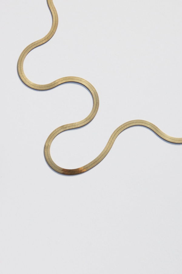 Tiro Tiro Herringbone Chain Necklace - Gold