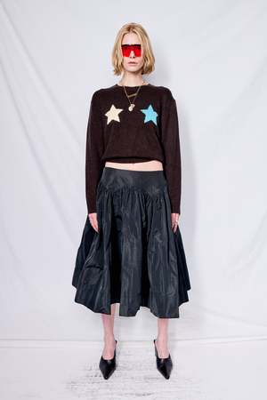 Sandy Liang Trois Sweater - Dark Brown | Garmentory