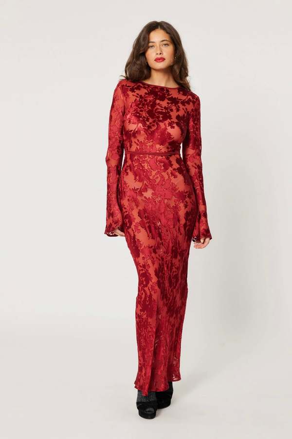 knee length dresses for ladies Bettina Burnout Maxi main image 1