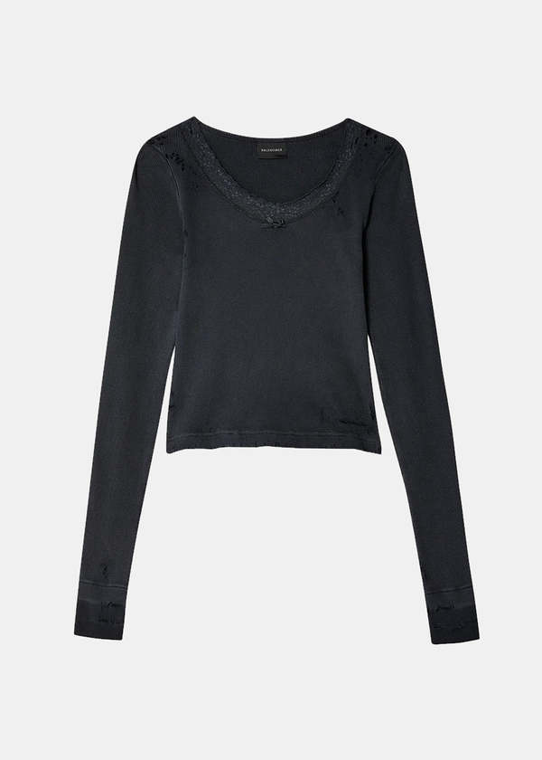Balenciaga Distressed Lingerie Top - Black | Garmentory